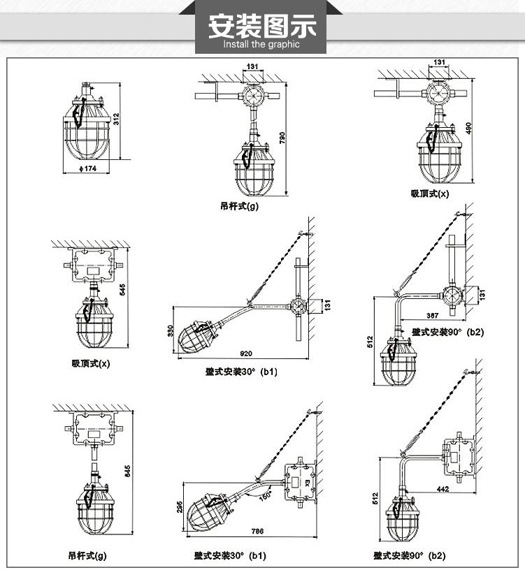 防爆灯安装图